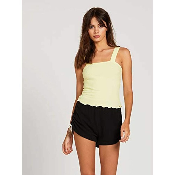 NWT!! Volcom Women's Lil Tank Top Shirt Tropic Yellow Size Small - Picture 1 of 7